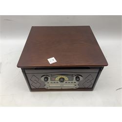 Steepletone Chichester II music centre record player with turntable, tape, CD, radio and aux inputs