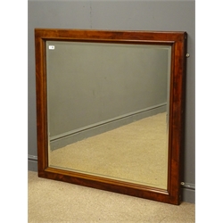  Early 20th century mahogany bevel edged mirror, 108cm x 105cm  