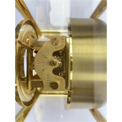 Jaeger-LeCoultre Atmos timepiece clock, in gilt brass and glass case, with wall mount, serial number - 444966