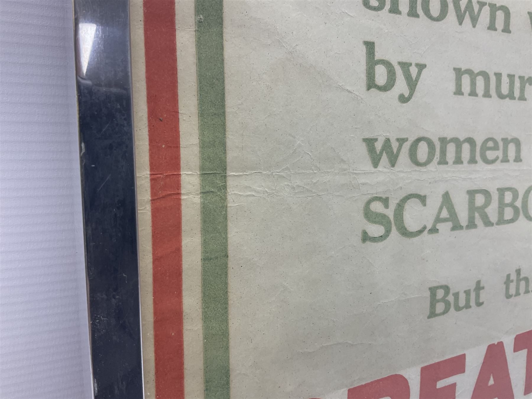 WWI style Scarborough enlistment poster 'Remember Scarborough! Enlist Now!', in metallic frame, H75.5cm