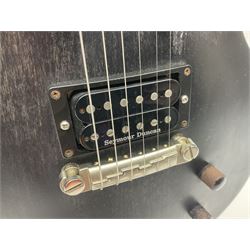 2015 American Les Paul CM (carved mahogany) electric guitar with ebonised finish, retro fitted with Seymour Duncan SH4 pick-up, serial no.150076417, L98cm overall; in Gibson soft carrying case.