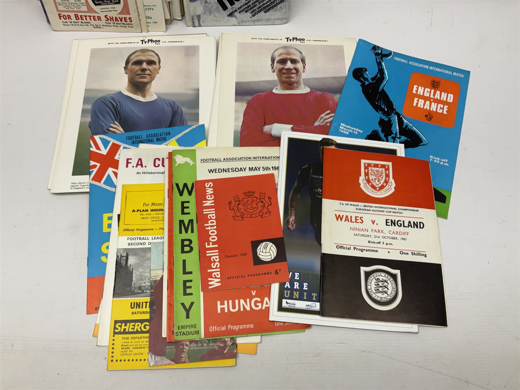 Collection of assorted football programmes, including International examples, together with copies of Football League Review and other memorabilia