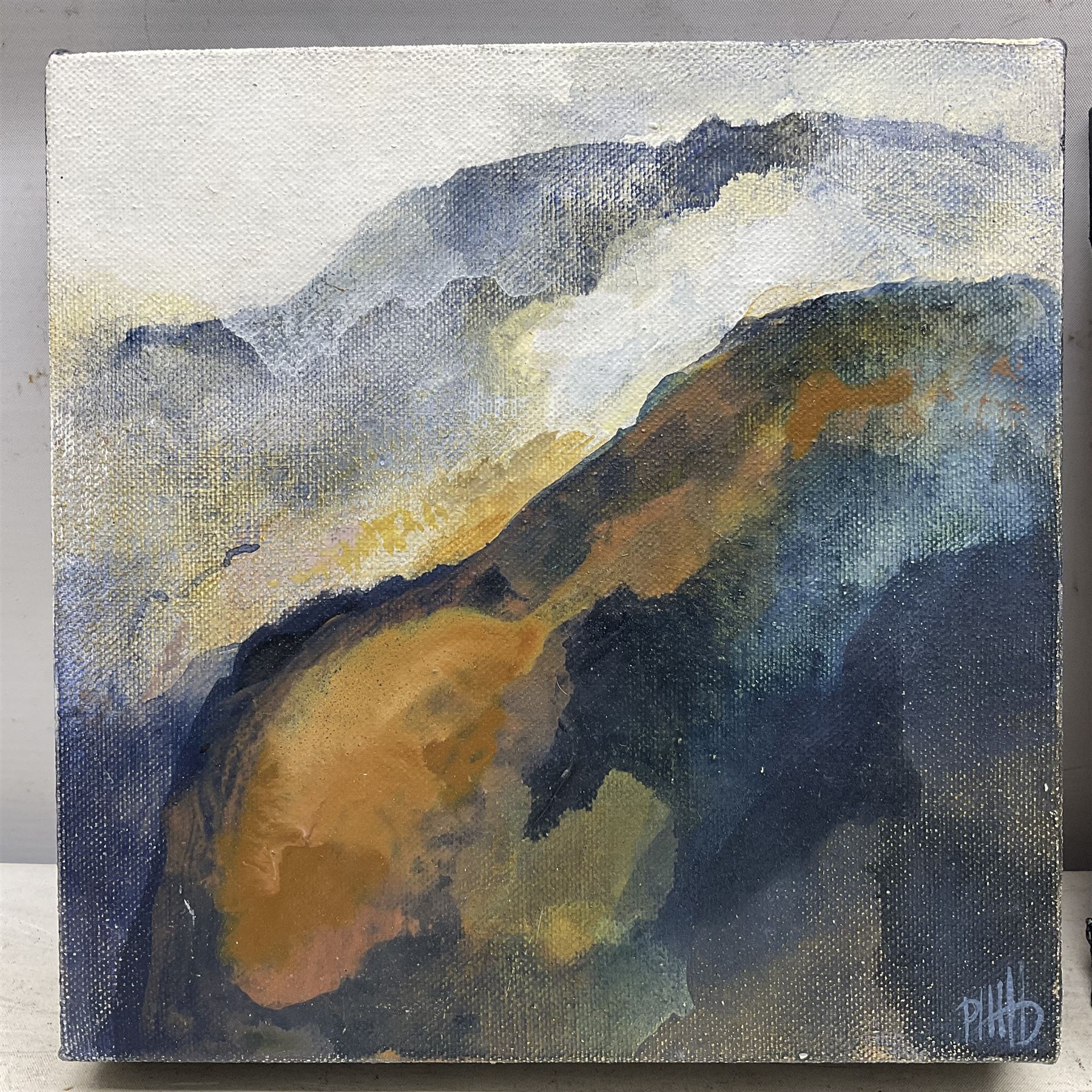 Peter Michael Hicks (British 1937-): Lake District Scenes, pair oils on canvas signed 20cm x 20cm (2) (unframed) 
Provenance: purchased David Duggleby Ltd 9th September 2016 Lot 342