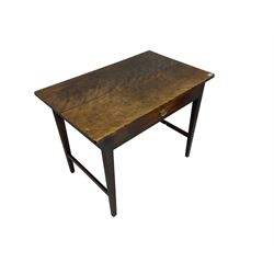19th century mahogany side table, fitted with single drawer, raised on square tapering supports