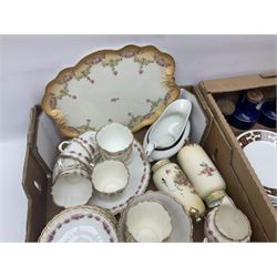 1970s Meakin coffee set, early 20th century tea set, Hornsea Pottery cruet and condiments, dressing table set, pair of vases etc, in two boxes 