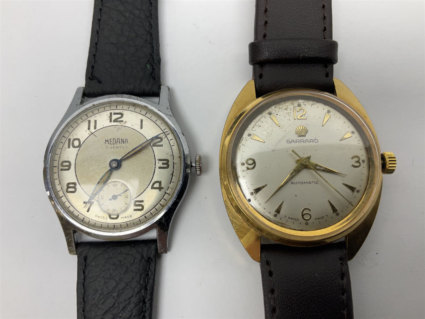 Two automatic wristwatches including Gerrard and Baronet and six manual wind wristwatches including Medana Tissot Seastar-Seven, Roamer, Eterna, Bakobe and Eastend Watch (8)