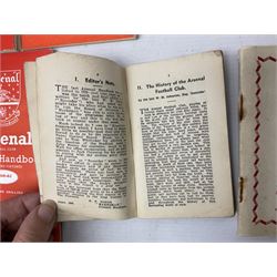 Arsenal F.C. - eighteen Official Handbooks for 1947/48, 1949/50, complete run 1951/52 - 1963/64, 1969/70 & 1973/74 (18)