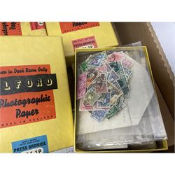 Great British and World stamps, including Austria, Hungary, Switzerland, France, Italy, Sweden, United States of America etc, various first day covers, stamps on envelope pieces etc, housed in albums, folders and loose, in three boxes