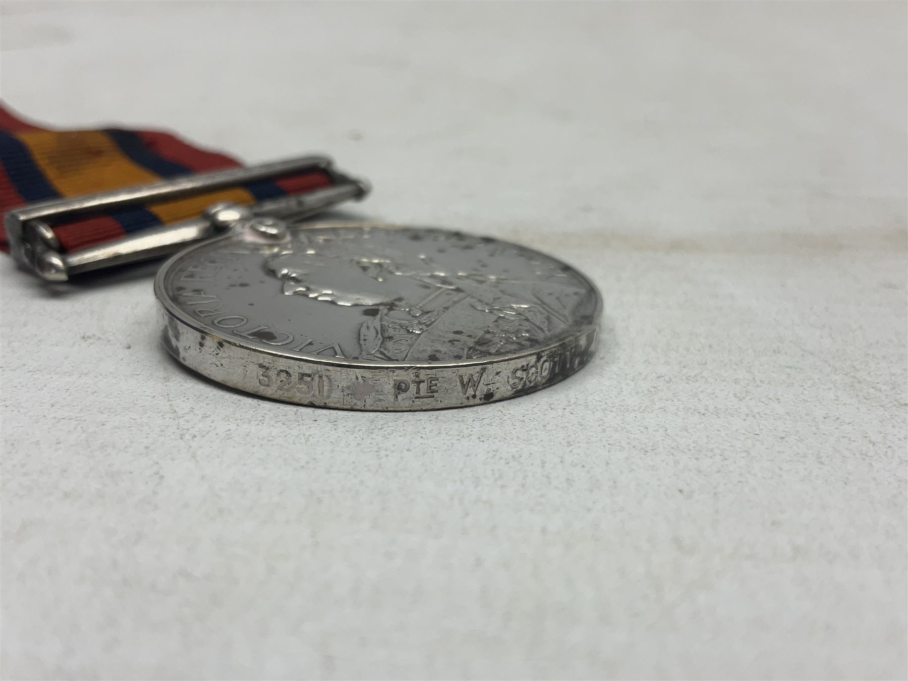 Queens South Africa Medal with clasp for Cape Colony awarded to 3250 Pte. W. Scott 10th Hussars with ribbon