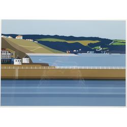 Ian Mitchell (British Contemporary): 'Whitby West Pier', limited edition digital lithograph signed, titled and numbered 3/250 in pencil 40cm x 58cm