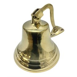 Wall hung brass bell with clapper, D15cm