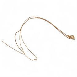 9ct gold jewellery including signet ring, single stone sapphire ring and chains, 14ct gold glass pendant, silver ring, silver bangle and a silver box