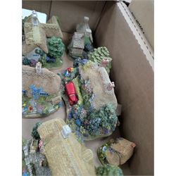 Six Lilliput Lane models, including The Old Mill at Dunster and Pen Pals, together with two Memory Lane models and two Lakeland Studios plaques, most with boxes