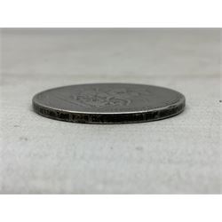 George III 1819 crown coin and six Queen Victoria crown coins dated 1889, three 1890, 1891 and 1900 (7)