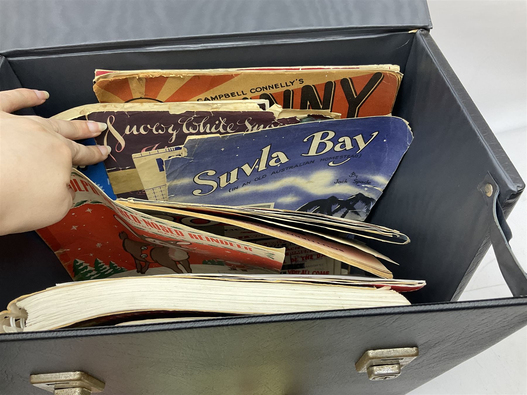 Sony PS1X310BT record player with original 2019 invoice; and quantity of sheet music in carrying case 