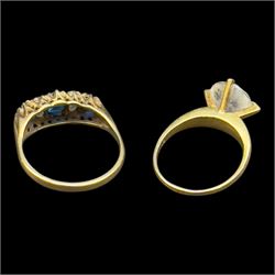 Two 9ct gold paste rings, one hallmarked
