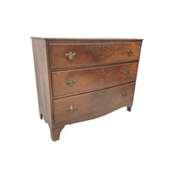 Edwardian mahogany straight-front chest, fitted with three drawers