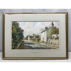 John Cecil Lund (British 1932-): 'Monday Morning - Walton' and 'Village Pond', two watercolours signed, titled on the mount, max 19cm x 32cm (2)