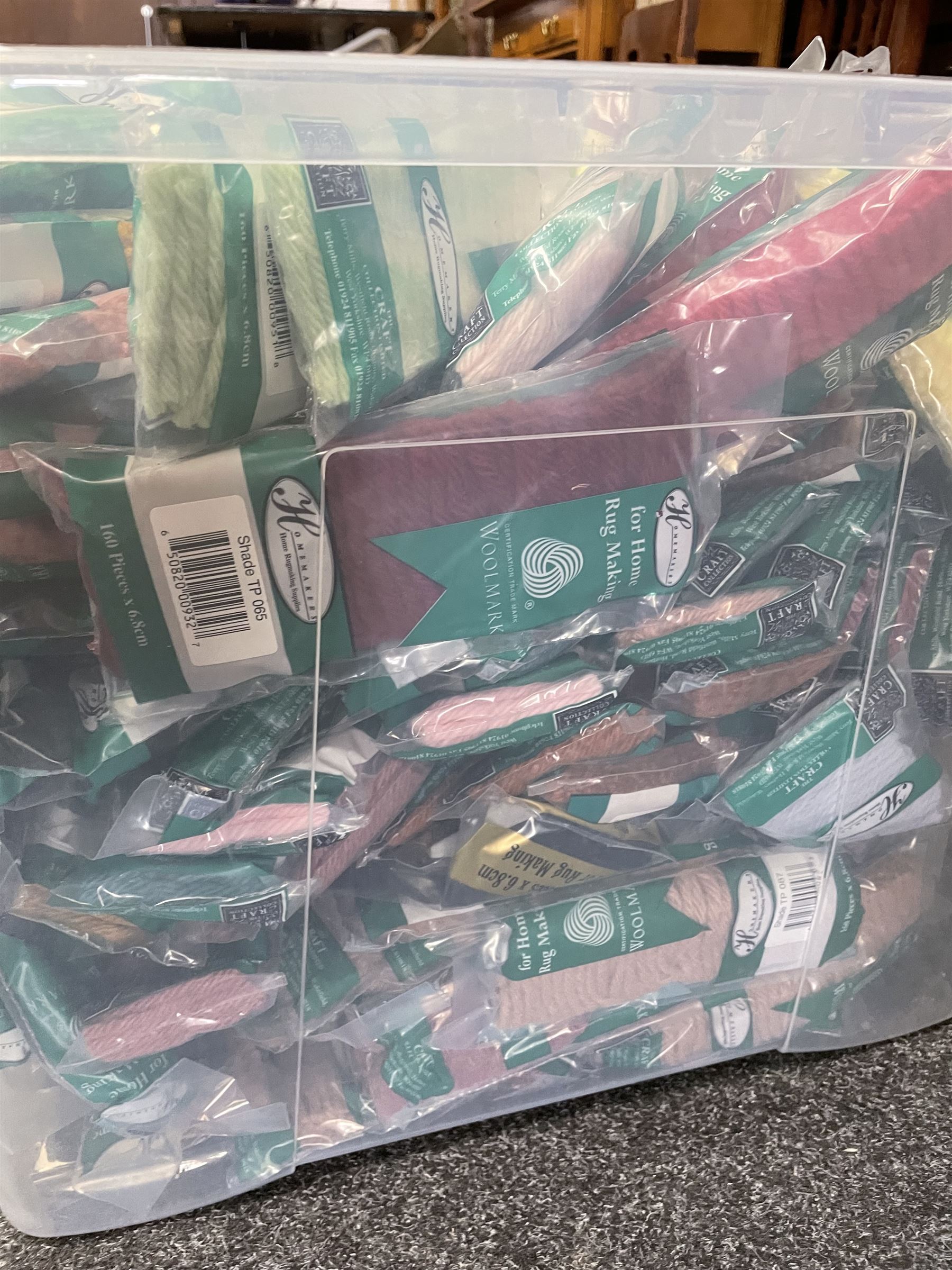 Haberdashery Shop Stock: Quantity of 'The Craft Collection' Paterna Persian Yarn, mostly in original packaging, together with rug making pre-cut wool by Homemakers & other makers, in three boxes