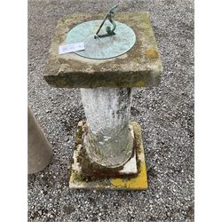 Composition garden sun dial with additional scripted column - THIS LOT IS TO BE COLLECTED BY APPOINTMENT FROM DUGGLEBY STORAGE, GREAT HILL, EASTFIELD, SCARBOROUGH, YO11 3TX