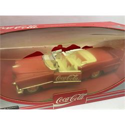 Seven 1:18 scale die-cast models by Ertl, Road legends, Maisto, Solido etc including two Coca Cola promotional vehicles; five boxed (7)