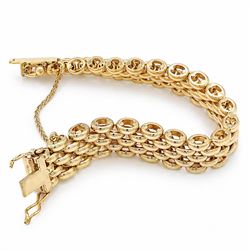 9ct gold five row brick link bracelet, Birmingham 1993