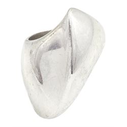 Georg Jensen silver modernist design ring designed by Nanna Ditzel, No. 91, London import mark 1973