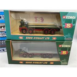 Corgi Eddie Stobart - four lorries in the Superhaulers Series Nos. TY86650, TY86649, TY86647 & TY86646; three other lorries Nos. 23203, 29103 & 20903; all boxed; and two unboxed lorries (9)