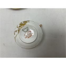 Collection of Victorian and later ceramics to include Gray's Pottery Sunderland lustre York Minister plate, Limoges M. Bishop tea service for one, ornately decorated with gilt foliate sprays on plain white ground, no 2350, Wedgwood no y2715 blue and white sucrier and jug, Chinese blue and white dish with gilt banding,