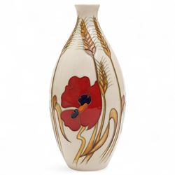 Moorcroft Harvest Poppy pattern vase, with impressed and painted marks to base, H24cm