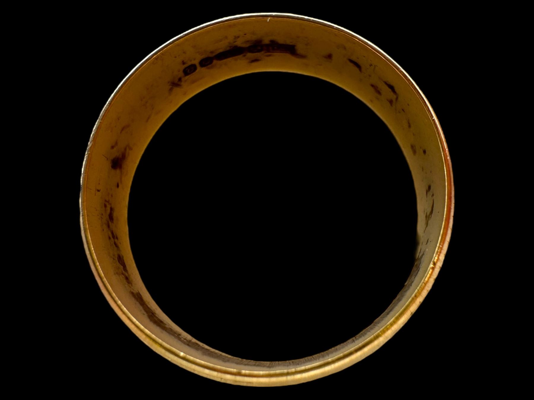 22ct gold wedding band and a 9ct gold wedding band, both hallmarked