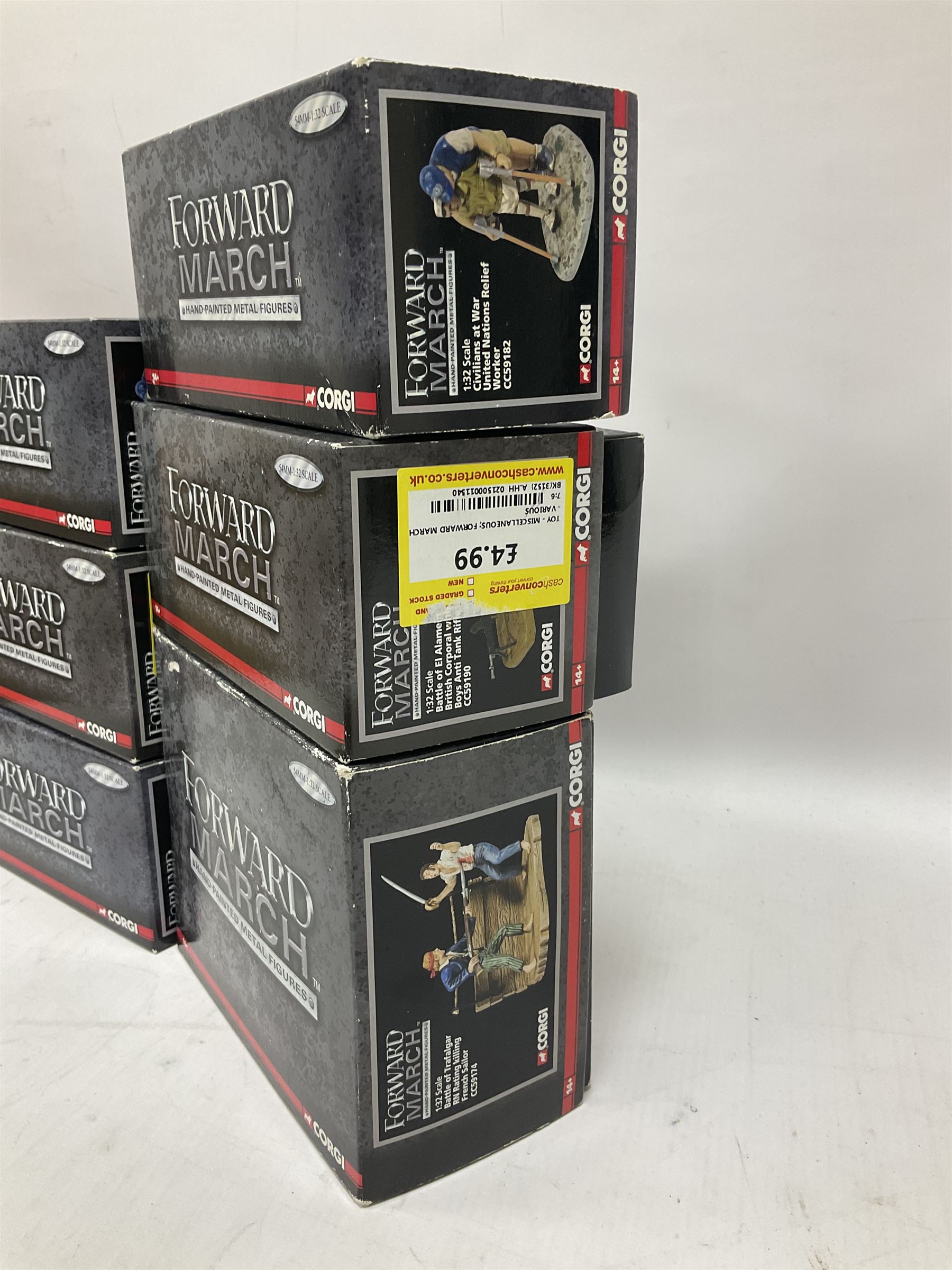 Corgi Forward March - eleven 1:32 scale military figures comprising Nos.CC59158, two x CC59172, CC59174, two x CC59180, two x CC59182, CC59183, CC59190 and CC59197; all boxed (11)