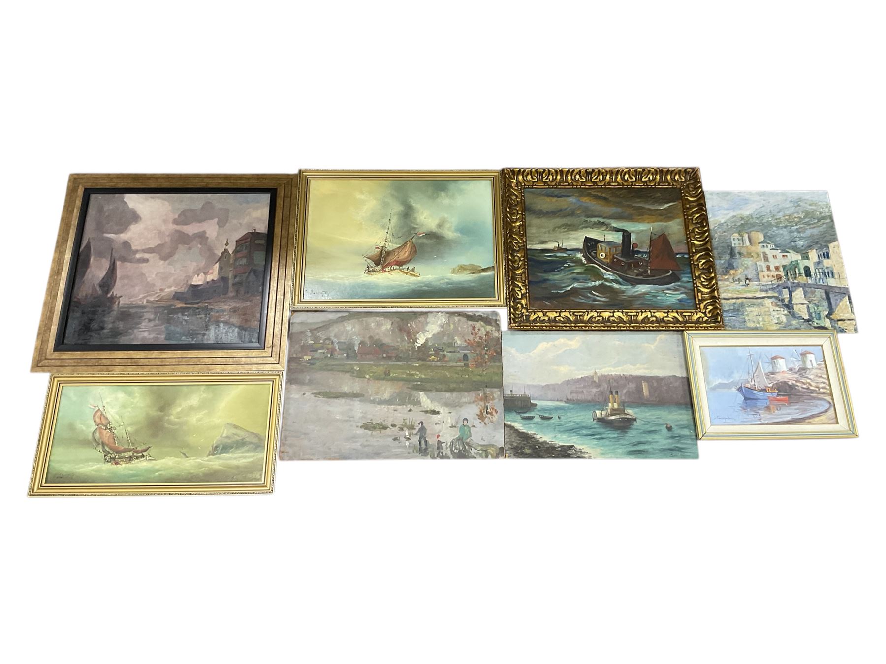 Collection of oil paintings, artists including Rudolf Helmut Sauter, Antonio Vidal Rolland, C Murray, Paul J Wintrip, WL Crispe, Ernest Hill, etc