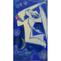 Nicolas Issaiev (Russian 1891-1977): Angel, mixed media collage with artist's studio stamp unsigned 44cm x 26cm  DDS - Artist's resale rights may apply to this lot   