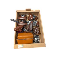 Eight Kodak Retinette cameras and similar, including IA, IB, IIIS models, most in leather cases