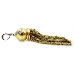  18ct gold diamond tassle pendant, stamped 750 import marks, approx 19.5gm  