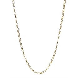 9ct gold oval belcher link necklace, stamped 375