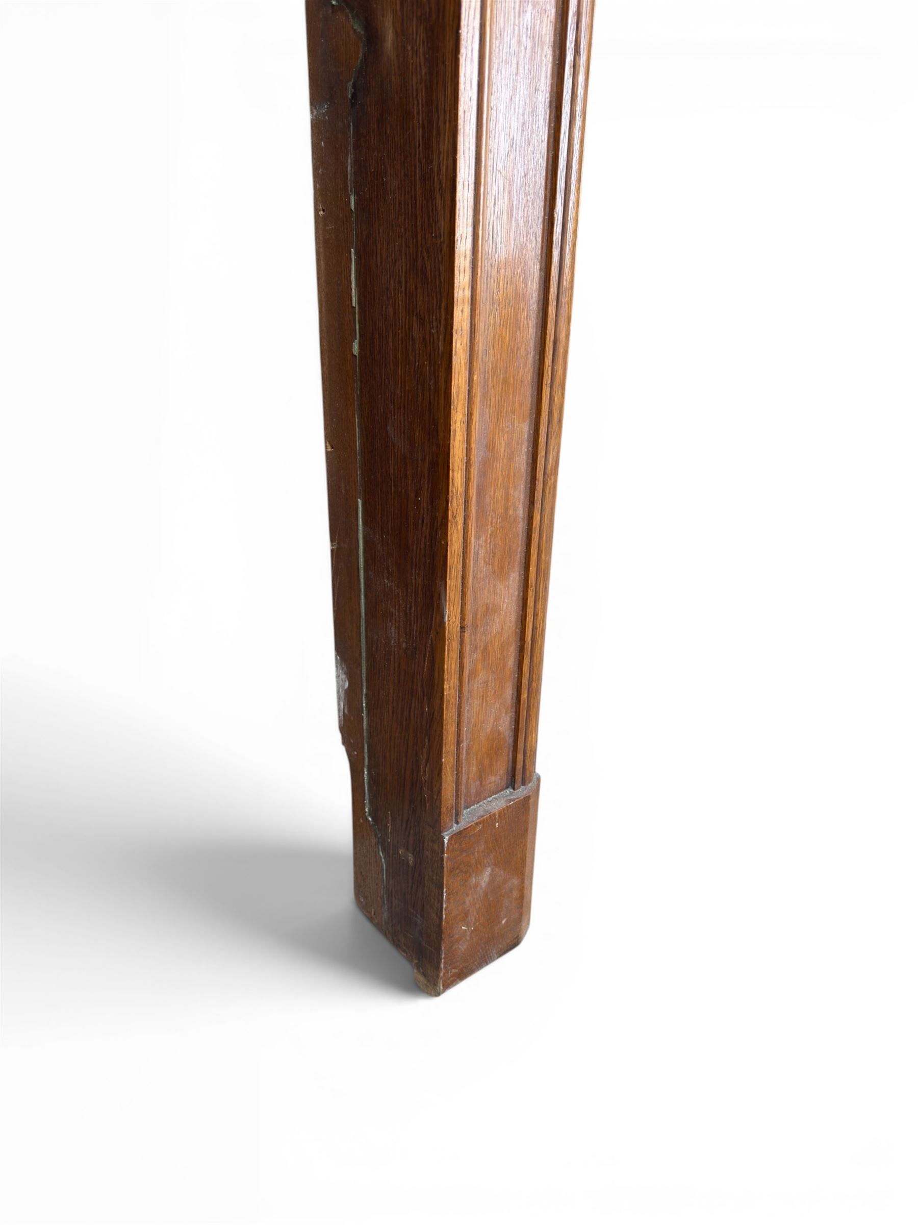 Early 20th century French oak window surround, shaped top with carved shell and acanthus leaf detail 