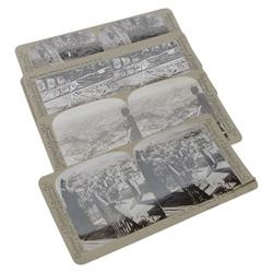 The Underwood Travel Library 'Palestine' stereoscope cards volumes I & II, together with an Underwood & Underwood stereoscope viewer