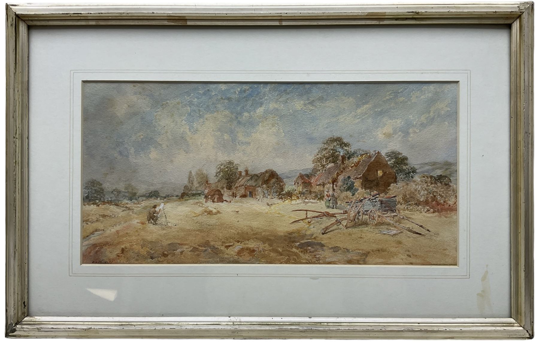 George Weatherill (British 1810-1890): The Artist Painting Mulgrave Cottage Goathland, watercolour signed 17cm x 35cm