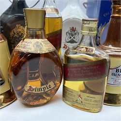 Thirteen bottles of blended Scotch whisky, including Munro`s rare old de luxe scotch whisky, Dimple Whisky, Bell's, etc, various contents and proofs (13)