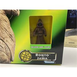 Star Wars - The Power of the Force - Electronic X-Wing Fighter; Rancor and Luke Skywalker; Bantha and Tusken Raider; Jabba the Hutt and Han Solo; and Ronto and Jawa; all in sealed boxes (5)
