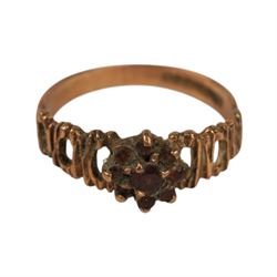 Three 9ct gold stone set rings, all hallmarked