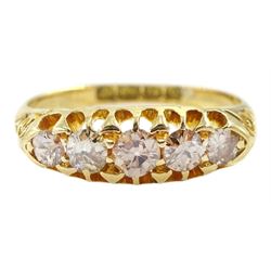 Early 20th century graduating five stone diamond ring, Birmingham 1915, total diamond weight approx 0.50 carat