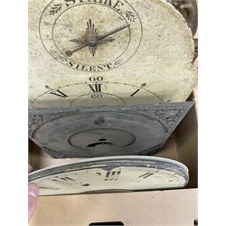 Approximately twenty-two longcase and wall clock dials, 18th century and later, included painted and brass examples