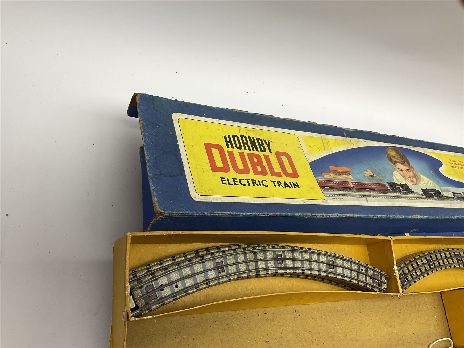 Hornby Dublo - three-rail EDP12 passenger train set with Duchess Class 4-6-2 locomotive 'Duchess of Montrose' No.46232 and tender, two coaches and one length of track, boxed; and three-rail EDP10 passenger set long box with Class N2 0-6-2 tank locomotive No.69567 and track only (2)