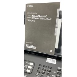 Yamaha PSR E363 keyboard, with stand, foot pedal and instructions