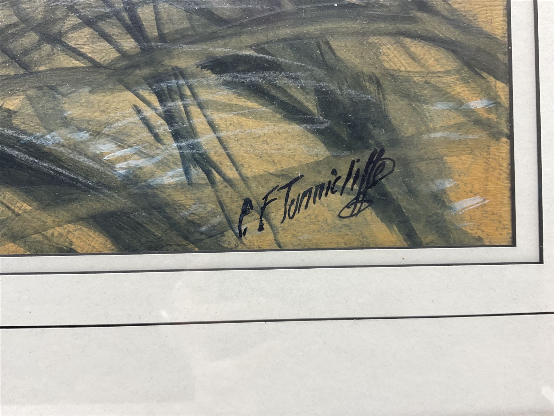 Charles Frederick Tunnicliffe (British 1901-1979): Barn Owl, watercolour gouache charcoal and pencil signed, a preparatory sketch for a larger painting 43cm x 66cm
Provenance: private collection; with Park Lane Galleries, Poynton, Cheshire