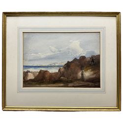 English School (19th century): Flamborough Head from Filey Brigg, watercolour indistinctly signed and dated 1857 verso 25cm x 34cm