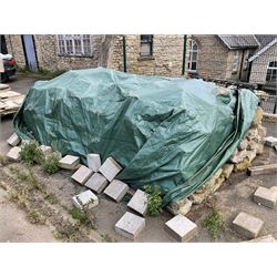 Quantity of large walling stone - under green cover - THIS LOT IS TO BE VIEWED AND COLLECTED BY APPOINTMENT FROM THE CAYLEY ARMS, HIGH STREET, BROMPTON-BY-SAWDON, YO13 9DA